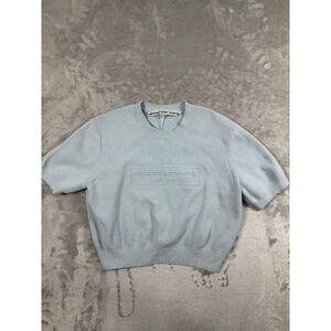Alexander Wang Embossed Logo Ribbed Tee‎ in Ariel Blue (S)